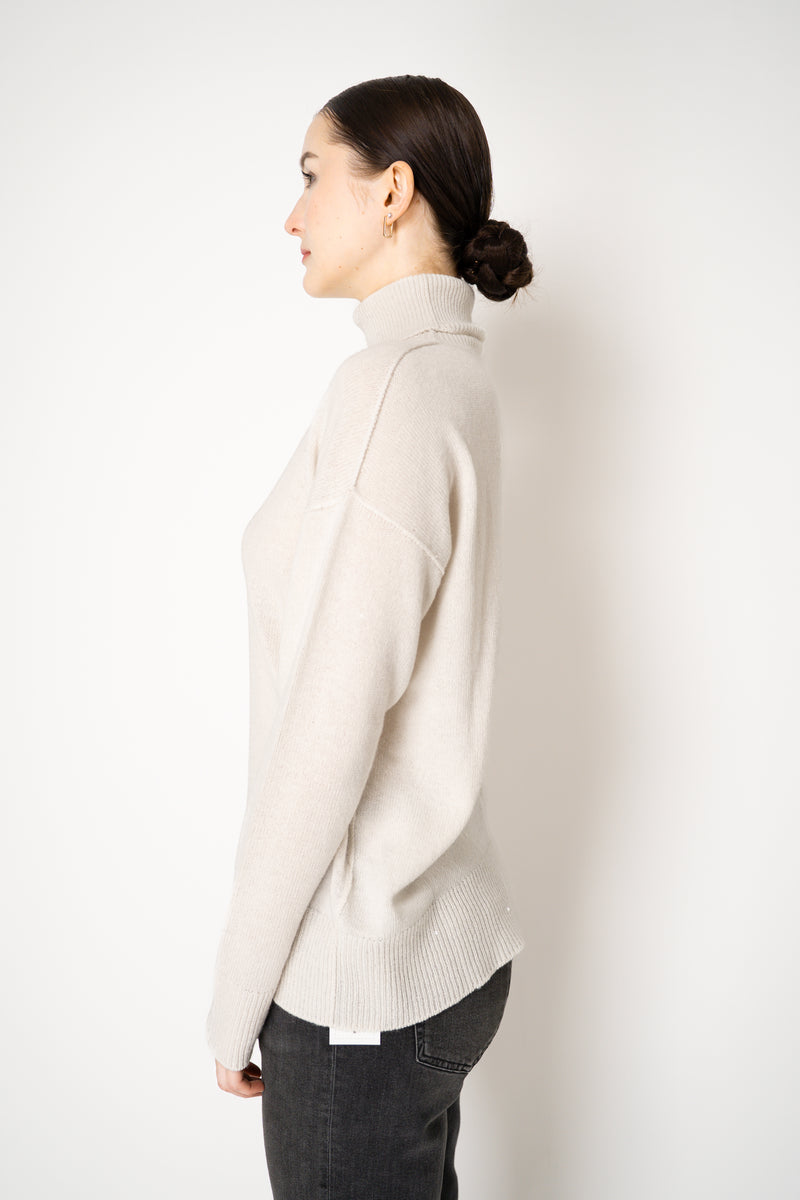Lorena Antoniazzi Wool Cashmere Knit Turtleneck Pullover in Off-White Vancouver. Shop Online or in Store.