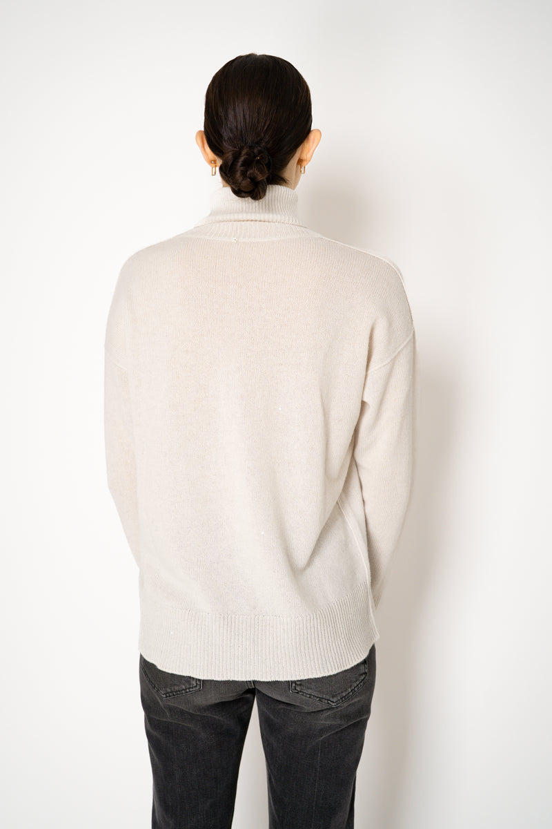 Lorena Antoniazzi Wool Cashmere Knit Turtleneck Pullover in Off-White Vancouver. Shop Online or in Store.