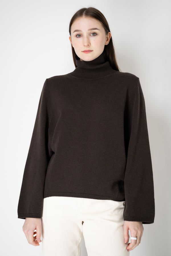 Lorena Antoniazzi Wool Cashmere Knit Turtleneck Sweater in Espresso Vancouver. Shop Online or in Store.