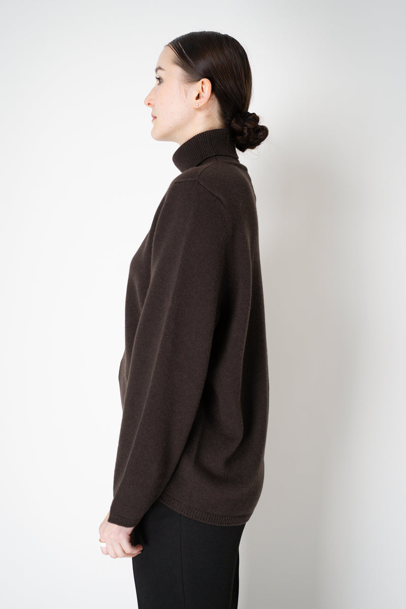 Lorena Antoniazzi Wool Cashmere Knit Turtleneck Sweater in Espresso Vancouver. Shop Online or in Store.