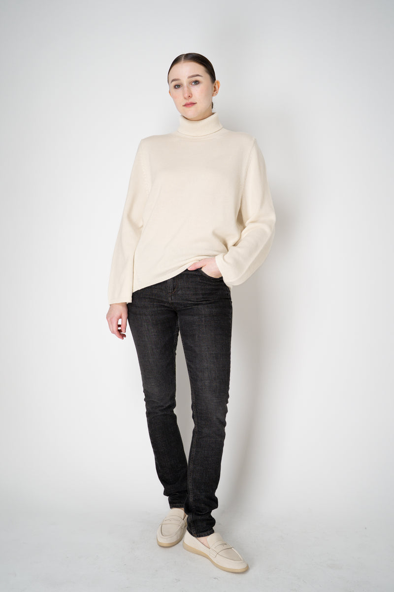 Lorena Antoniazzi Wool Cashmere Knit Turtleneck Sweater in Off-White Vancouver. Shop Online or in Store.