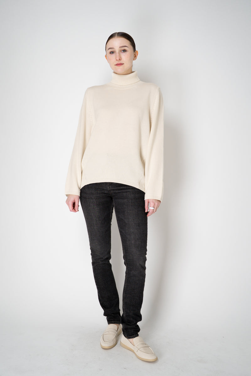 Lorena Antoniazzi Wool Cashmere Knit Turtleneck Sweater in Off-White Vancouver. Shop Online or in Store.