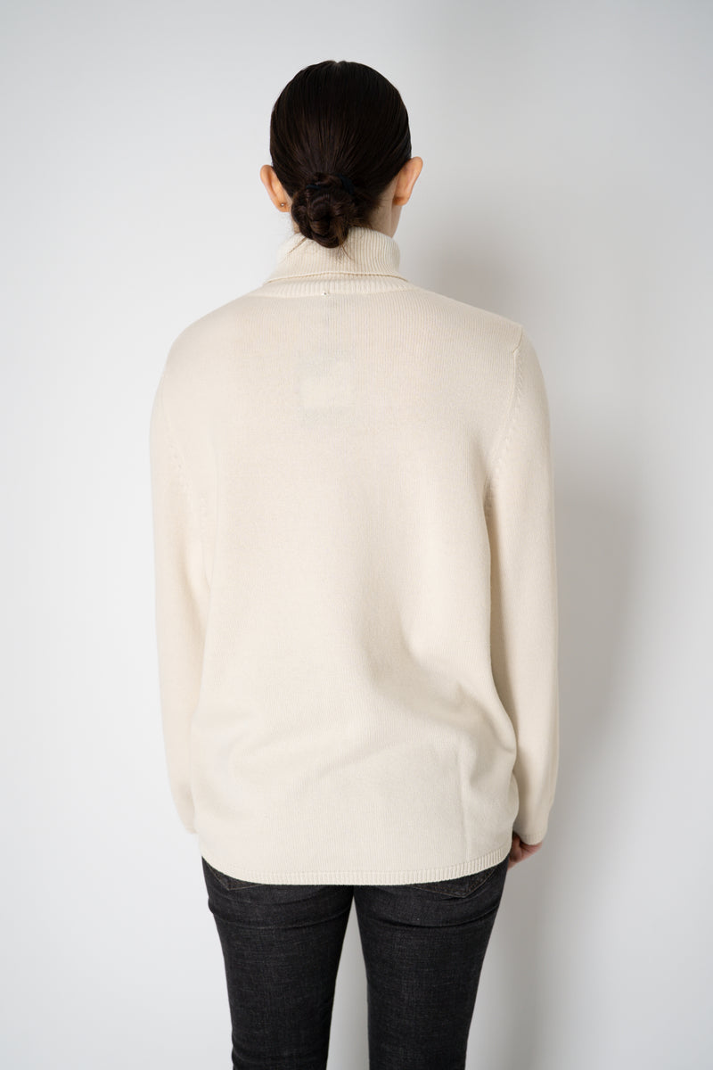 Lorena Antoniazzi Wool Cashmere Knit Turtleneck Sweater in Off-White Vancouver. Shop Online or in Store.