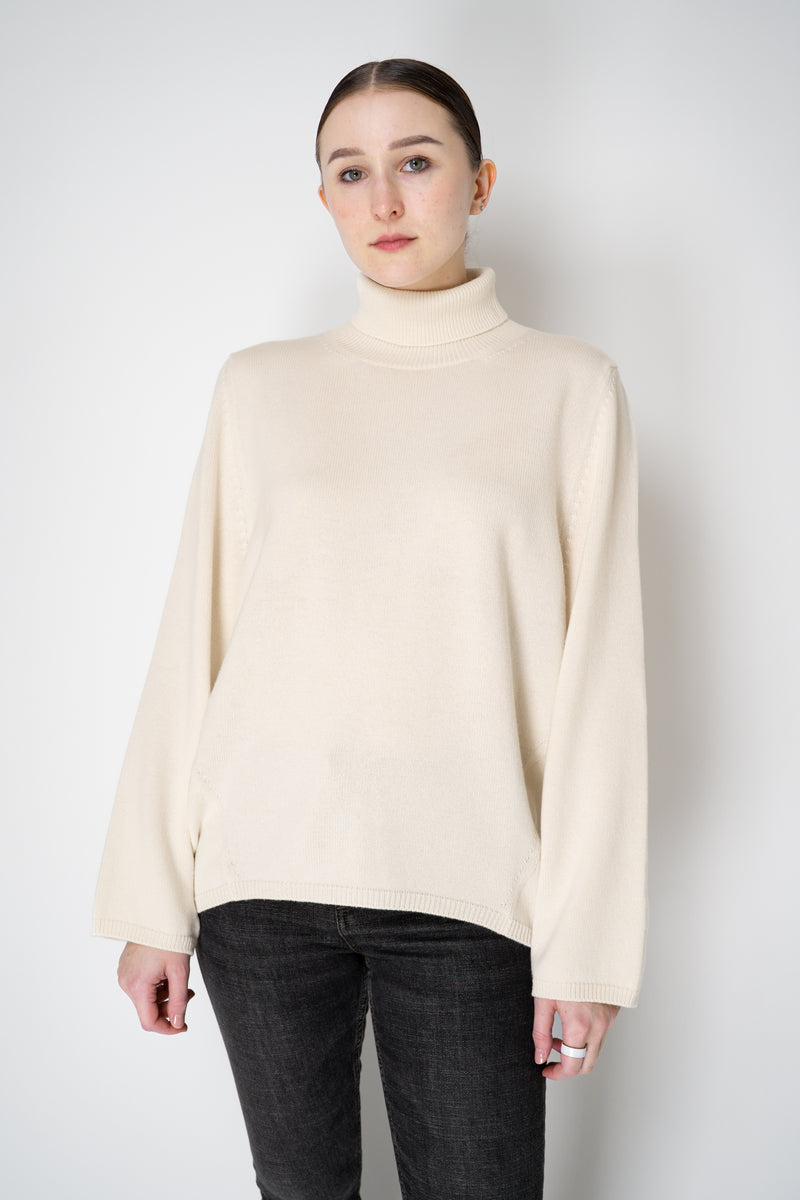 Lorena Antoniazzi Wool Cashmere Knit Turtleneck Sweater in Off-White Vancouver. Shop Online or in Store.