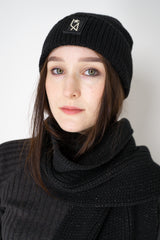Lorena Antoniazzi Wool Cashmere Lurex Toque in Black Vancouver. Shop Online or in Store.