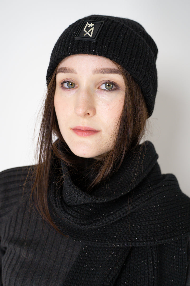 Lorena Antoniazzi Wool Cashmere Lurex Toque in Black Vancouver. Shop Online or in Store.