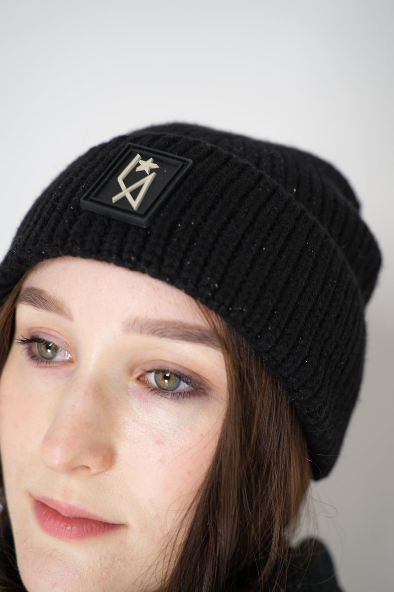 Lorena Antoniazzi Wool Cashmere Lurex Toque in Black Vancouver. Shop Online or in Store.