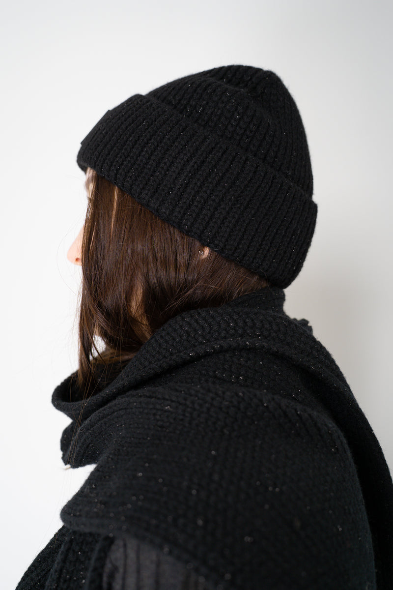 Lorena Antoniazzi Wool Cashmere Lurex Toque in Black Vancouver. Shop Online or in Store.