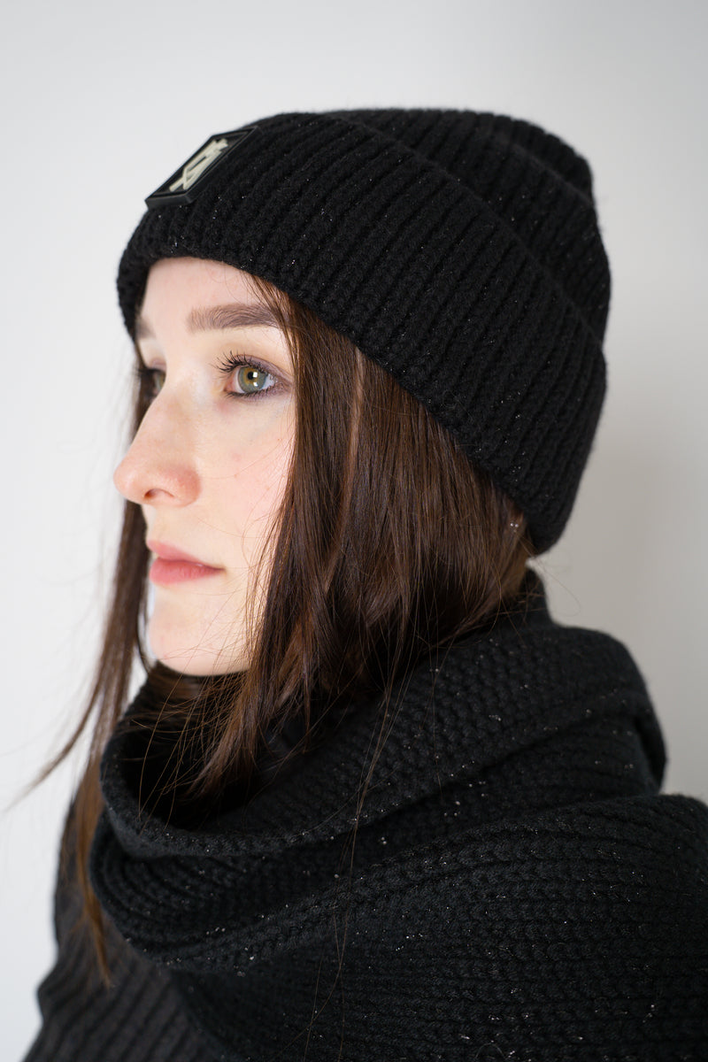 Lorena Antoniazzi Wool Cashmere Lurex Toque in Black Vancouver. Shop Online or in Store.