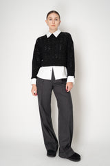 Lorena Antoniazzi Wool Cashmere Straight Leg Suiting Trousers in Grey Vancouver. Shop Online or in Store.
