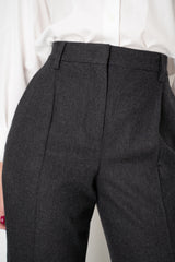 Lorena Antoniazzi Wool Cashmere Straight Leg Suiting Trousers in Grey Vancouver. Shop Online or in Store.