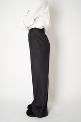 Lorena Antoniazzi Wool Cashmere Straight Leg Suiting Trousers in Grey Vancouver. Shop Online or in Store.
