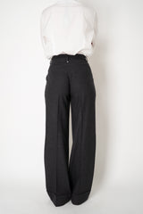 Lorena Antoniazzi Wool Cashmere Straight Leg Suiting Trousers in Grey Vancouver. Shop Online or in Store.
