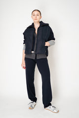 Lorena Antoniazzi Wool Cashmere V-neck Cardigan with Colour Blocking Trims in Navy Vancouver. Shop Online or in Store.