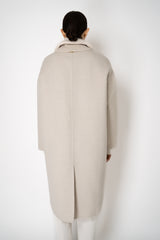 Lorena Antoniazzi Wool Coat with Knit Neckline in Cream Vancouver. Shop Online or in Store.