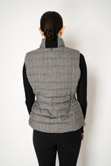 Lorena Antoniazzi Wool Viscose Padded Hourglass Vest in Grey Vancouver. Shop Online or in Store.