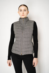 Lorena Antoniazzi Wool Viscose Padded Hourglass Vest in Grey Vancouver. Shop Online or in Store.