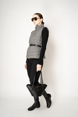 Lorena Antoniazzi Wool Viscose Padded Hourglass Vest in Grey Vancouver. Shop Online or in Store.