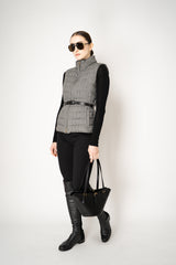 Lorena Antoniazzi Wool Viscose Padded Hourglass Vest in Grey Vancouver. Shop Online or in Store.
