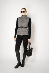Lorena Antoniazzi Wool Viscose Padded Hourglass Vest in Grey Vancouver. Shop Online or in Store.