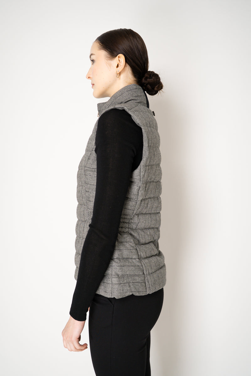 Lorena Antoniazzi Wool Viscose Padded Hourglass Vest in Grey Vancouver. Shop Online or in Store.