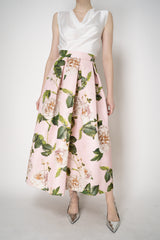 Lunatica Milano Brocade Maxi Skirt Luna MLX Roses Print in Pink Vancouver. Shop Online or in Store.