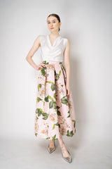 Lunatica Milano Brocade Maxi Skirt Luna MLX Roses Print in Pink Vancouver. Shop Online or in Store.