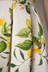 Lunatica Milano Brocade Maxi Skirt T-Lemon Print in White and Green Vancouver. Shop Online or in Store.