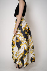 Lunatica Milano Matelasse Brocade Maxi Pleated Skirt in Baroque Print Vancouver. Shop Online or in Store.