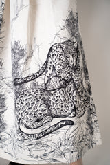 Lunatica Milano Matelasse Brocade Maxi Pleated Skirt in Sketch Leo Print Vancouver. Shop Online or in Store.