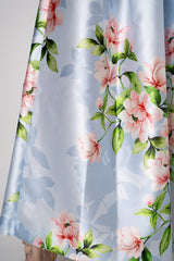 Lunatica Milano Satin Maxi Pleated Skirt in Camellia Print Vancouver. Shop Online or in Store.