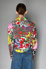 Moschino Jeans Cropped Patchwork Stretch Cotton Jacket