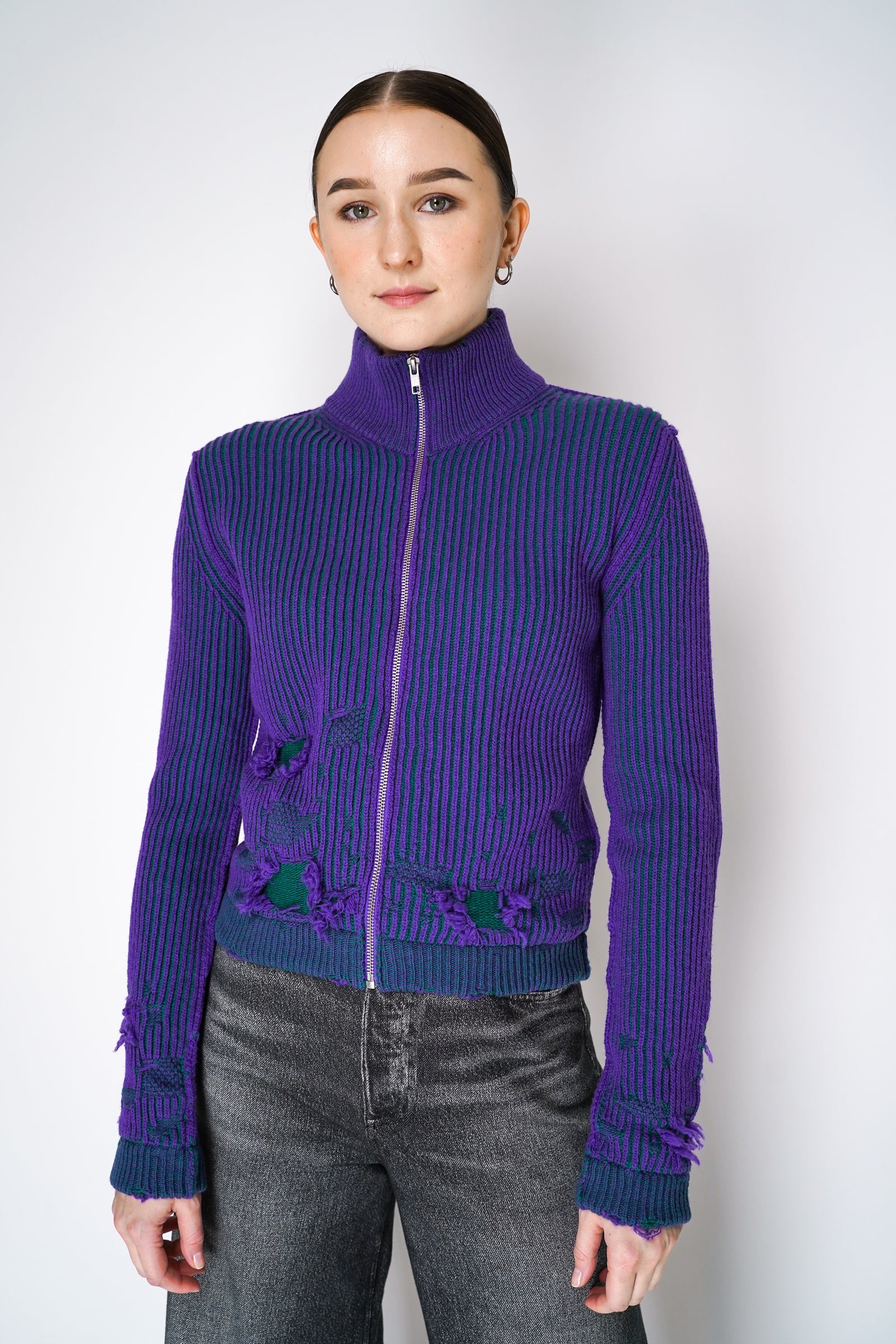 MM6_Knitted_Rib_Wool_Cardigan_