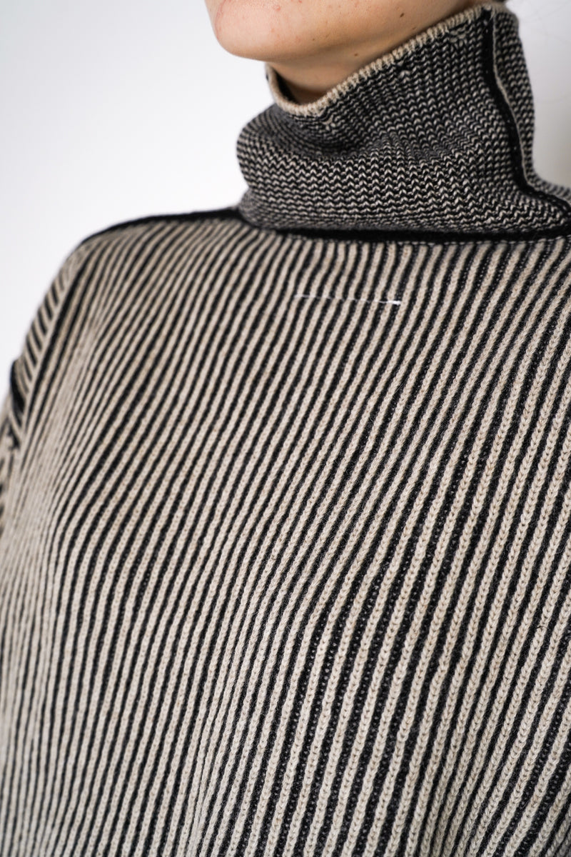 MM6 Reversible Distressed Dress in White and Black Melange Vancouver. Shop Online or in Store.