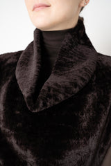 Manzoni 24 Lamb Shearling Cowl Neck Belted Pettorina in Espresso Vancouver. Shop Online or in Store.