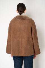 Manzoni 24 Lamb Shearling Suede Jacket in Camel Vancouver. Shop Online or in Store.