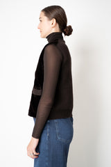 Manzoni 24 Shearling Vest with Knit Back in Espresso Vancouver. Shop Online or in Store