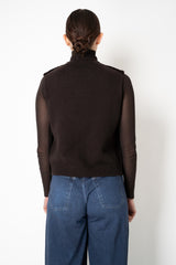 Manzoni 24 Shearling Vest with Knit Back in Espresso Vancouver. Shop Online or in Store