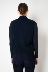Manzoni 24 Shearling Vest with Knit Back in Navy Vancouver. Shop Online or in Store