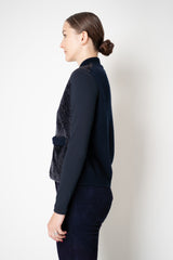 Manzoni 24 Shearling Vest with Knit Back in Navy Vancouver. Shop Online or in Store