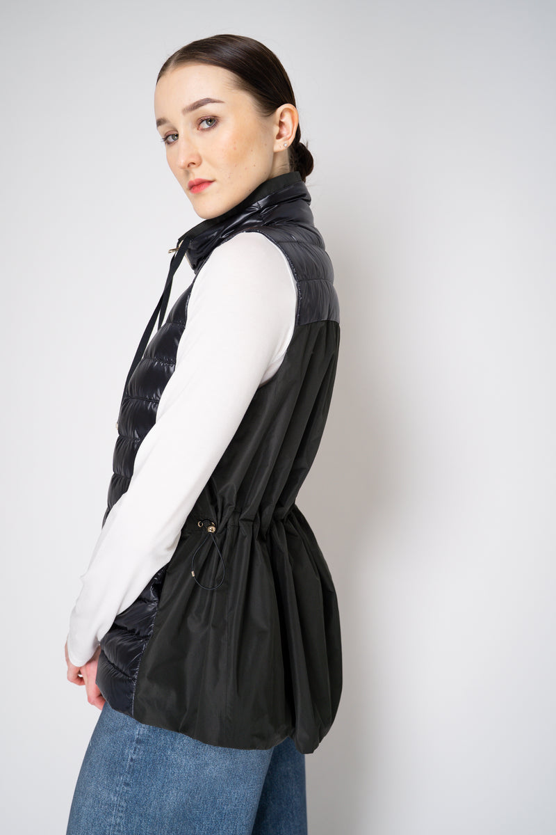 Herno Padded Vest with Cinchable Waist in Black