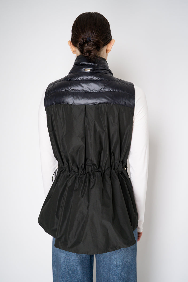 Herno Padded Vest with Cinchable Waist in Black
