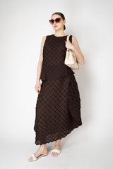 MeiMeiJ 3D Effect Skirt in Mocha Brown Vancouver. Shop Online or in Store.
