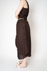 MeiMeiJ 3D Effect Skirt in Mocha Brown Vancouver. Shop Online or in Store.