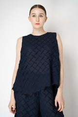 MeiMeiJ 3D Effect Sleeveless Top in Comet Blue Vancouver. Shop Online or in Store.