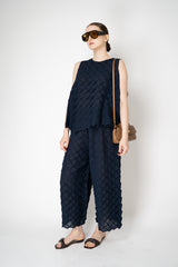 MeiMeiJ 3D Effect Sleeveless Top in Comet Blue Vancouver. Shop Online or in Store.