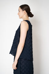 MeiMeiJ 3D Effect Sleeveless Top in Comet Blue Vancouver. Shop Online or in Store.