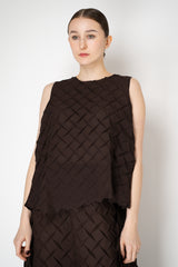 MeiMeiJ 3D Effect Sleeveless Top in Mocha Brown Vancouver. Shop Online or in Store.