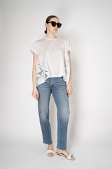 MeiMeiJ A-line Short Sleeve T-shirt with Floral Macramé Back in White Vancouver. Shop Online or in Store.