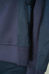 MeiMeiJ Cropped Techno Stretch and Jersey Hooded Jacket in Navy Vancouver. Shop Online or in Store.